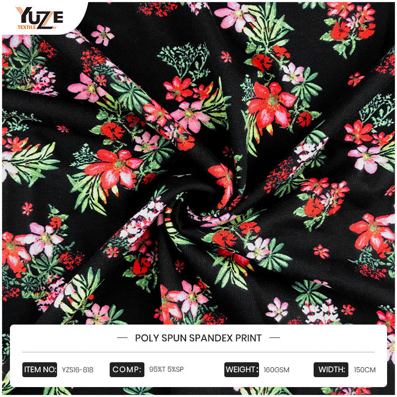 YZS16-818 Poly Spun Spun Spandex Print