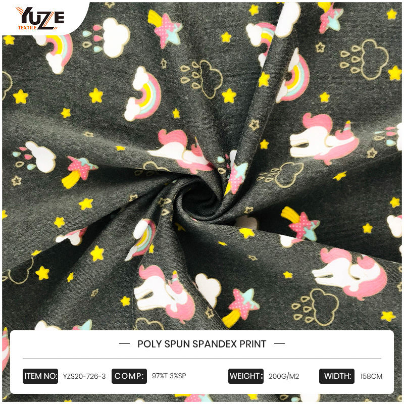 YZS20-726-3 Poly Spun Spun Spandex Print